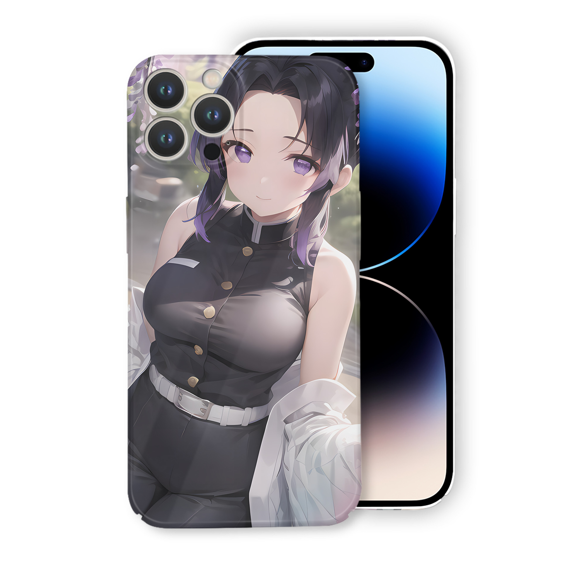 （画像用） 鬼滅の刃（きめつのやいば）蟲柱-胡蝶 しのぶ／こちょう しのぶ Kochou Shinobu 【iPhone 14シリーズ対応】ハードケース